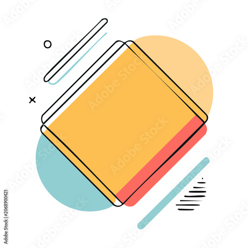 Abstract geometric shapes with flat design elements
