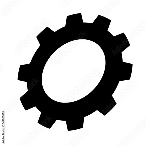 black industrial gear vector graphic for machinery and production concept