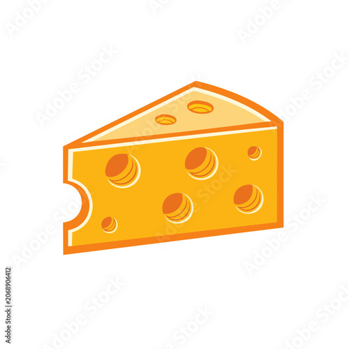 Flat illustration of a cheese slice with holes