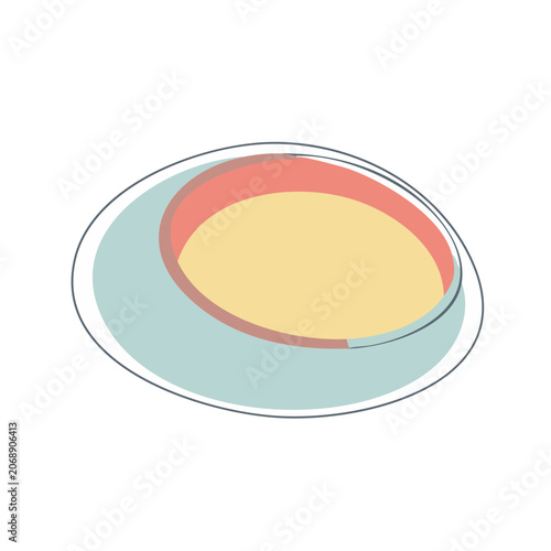 Flat illustration of a cracked egg with yolk and white