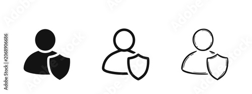 Tablou pe pânză User profile shield icon set