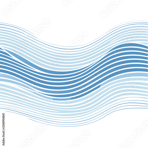 Abstract blue wavy line pattern vector