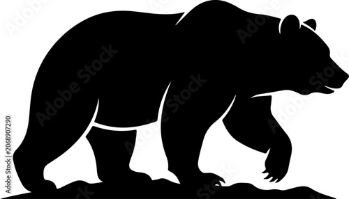 Canvas Print Bear silhouette vector illustration