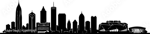 Foto Atlanta skyline silhouette vector illustration