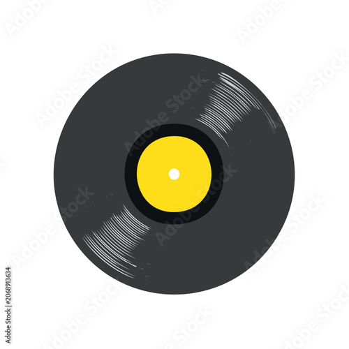 Vinyl Record Flat Vector Illustration