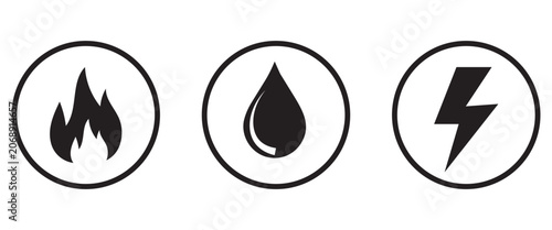 Fotografie Utilities and home energy icon set