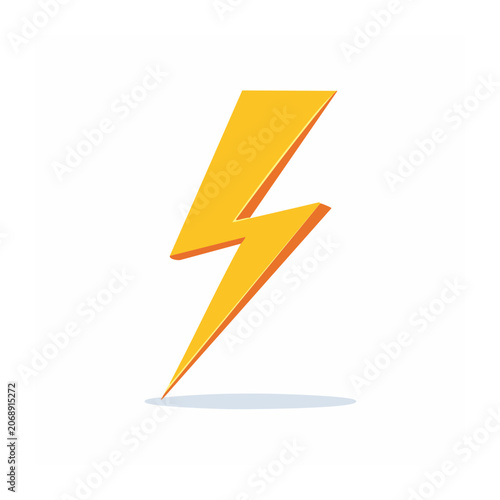 Yellow lightning bolt icon on white background
