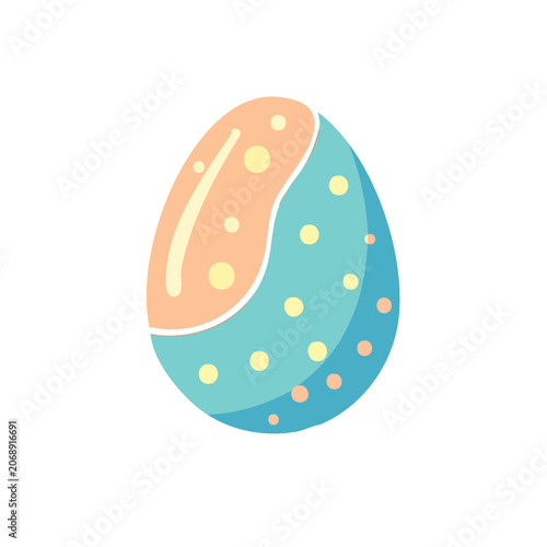 Pastel Easter Egg Flat Vector Illustration