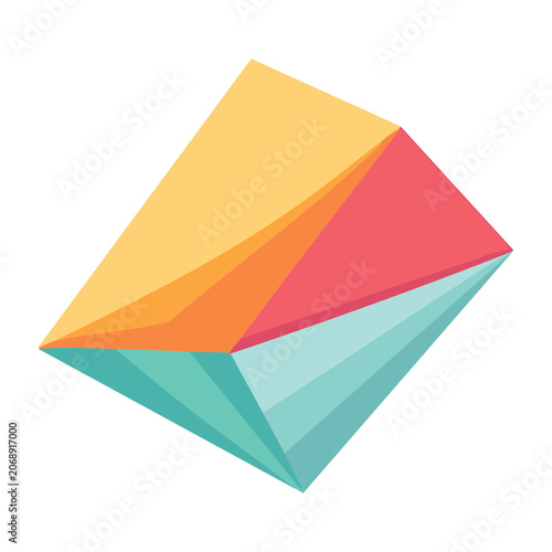 Abstract geometric shape with flat design style