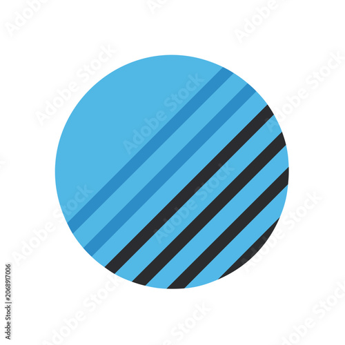 Blue circle with diagonal black stripes vector