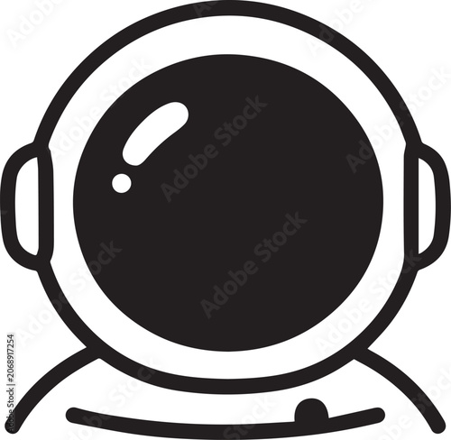Astronaut helmet icon, clean vector illustration of a space explorer's helmet, symbolizing space exploration and adventure.