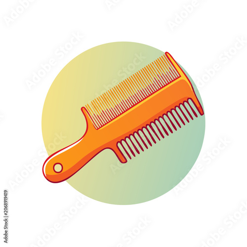 Orange Comb Flat Vector Illustration