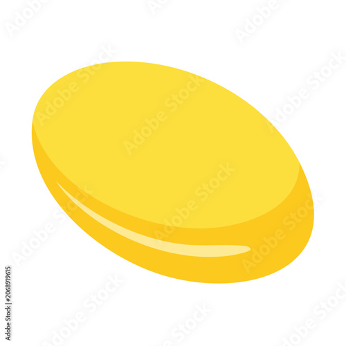 Yellow capsule pill icon