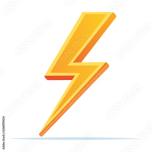 3D yellow lightning bolt icon