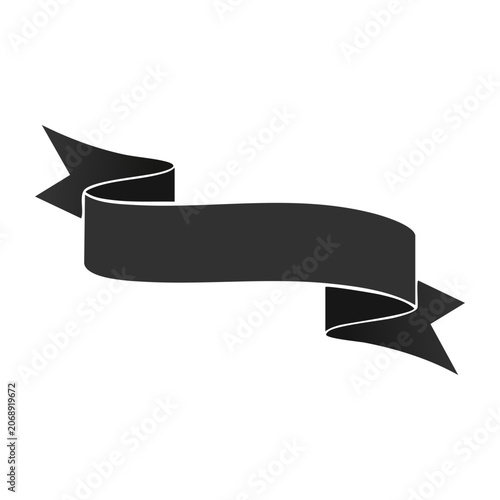 Black ribbon banner graphic element