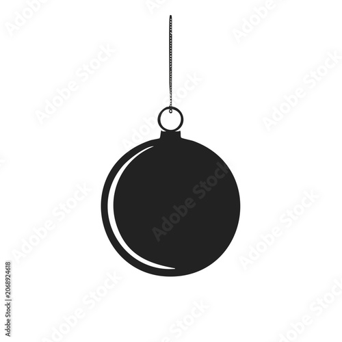 Black Christmas Ornament Silhouette Vector