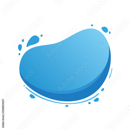Blue water droplet splash vector illustration