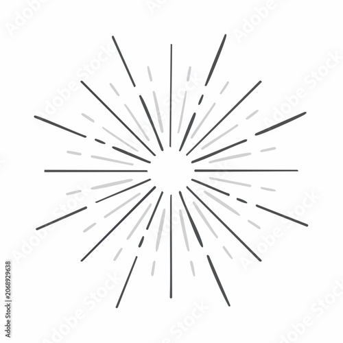 Minimalist Sunburst Vector with Radiating Lines