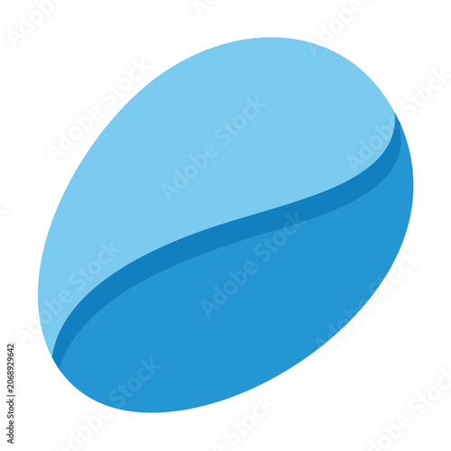 Minimalist Abstract Blue Oval Shape Vector