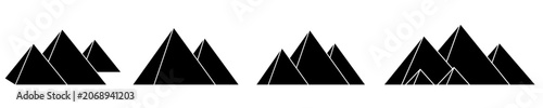 Foto Set of pyramids icons, symbols for Egypt, history, and travel