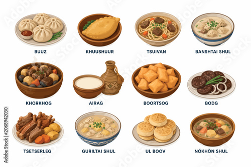 Φωτογραφία Vsai mongolian food tradition menu variety set
