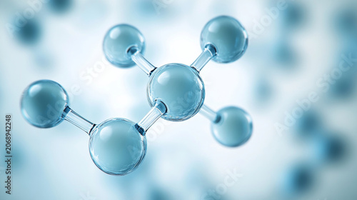 Blue molecular model