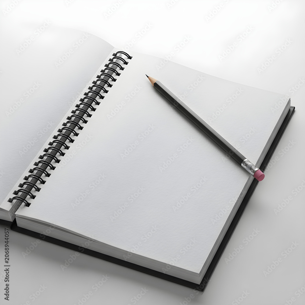 Naklejka premium notebook and pen