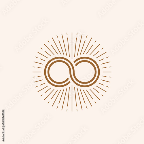Infinity Sun Logo - Symbol of Light Vector design