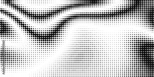 Abstract halftone wave dotted background. Futuristic twisted grunge pattern, dot, circles.  Vector modern optical pop art texture for posters, business cards, cover, labels mock-up, stickers layout