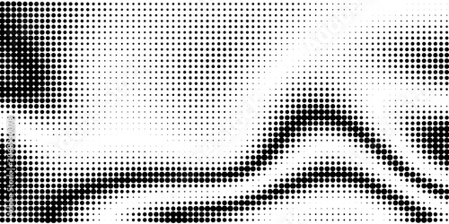 Abstract halftone wave dotted background. Futuristic twisted grunge pattern, dot, circles.  Vector modern optical pop art texture for posters, business cards, cover, labels mock-up, stickers layout