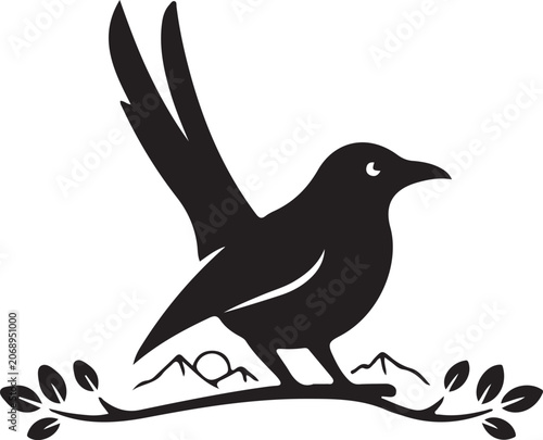 Elegant Black Drongo Bird Wildlife Adventure Brand