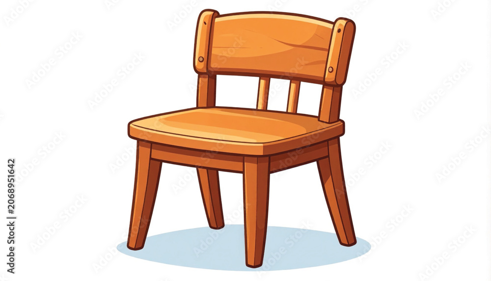 Fototapeta premium Brown wooden chair with backrest.