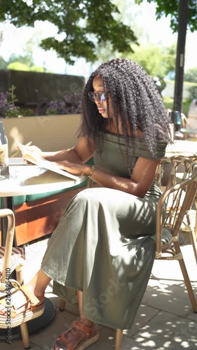 young woman reading a book