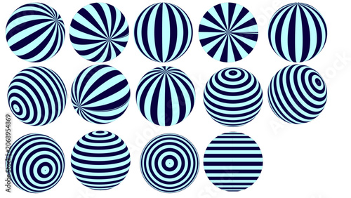 Set of blue color isometric 3d shape icons vector illustration - eps 10 