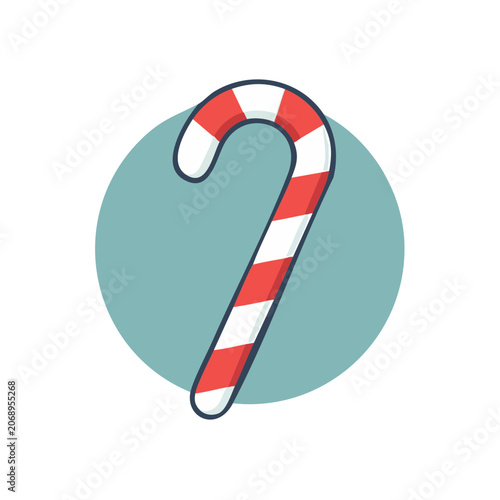 Flat illustration of a candy cane