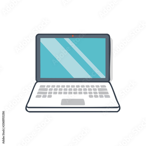 Flat illustration of a laptop computer