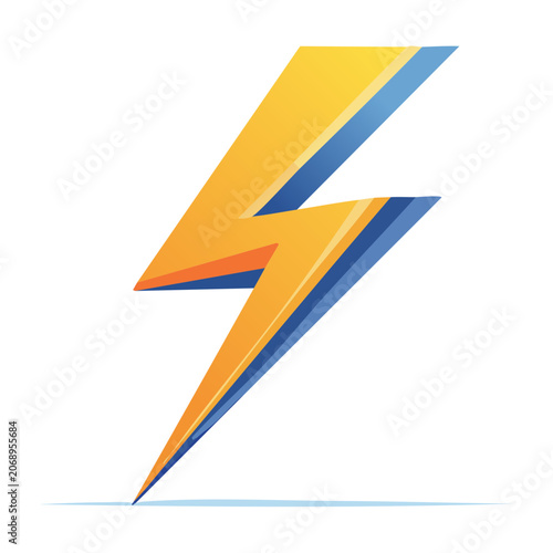 Yellow and blue lightning bolt icon