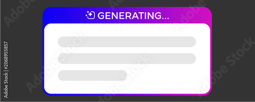 Obraz na plátně Loading animation with generating text on purple blue banner, AI tool for genera