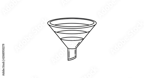 Simple line drawing of a funnel.