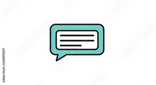 Simple Teal Speech Bubble Icon.