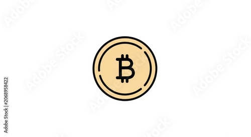 Bitcoin cryptocurrency digital currency symbol.
