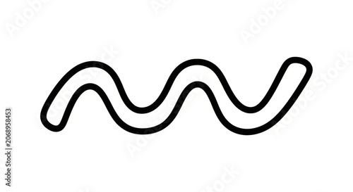 Black wavy line graphic design element.