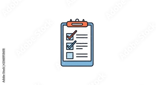 Clipboard with checklist and pen.