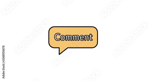 Comment speech bubble icon graphic.