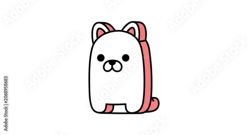 Cute cartoon bear backpack illustration.