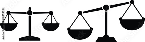 Tableau sur toile justice icon set with legal court balance, fairness, judgment, and equality for