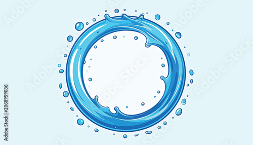 Water Droplets in a Circle Shape.