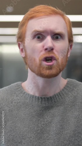 Portrait of Young Man Feeling Angry, Fighting, Vertical Video
