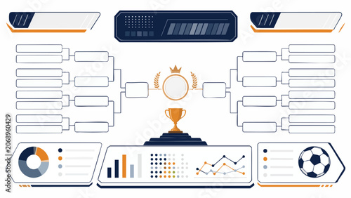 Football Predictor Chart with match prediction bracket template and infographic elements for data analysis