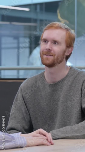 Young Man and Woman having Discussion in Office, Vertical Video